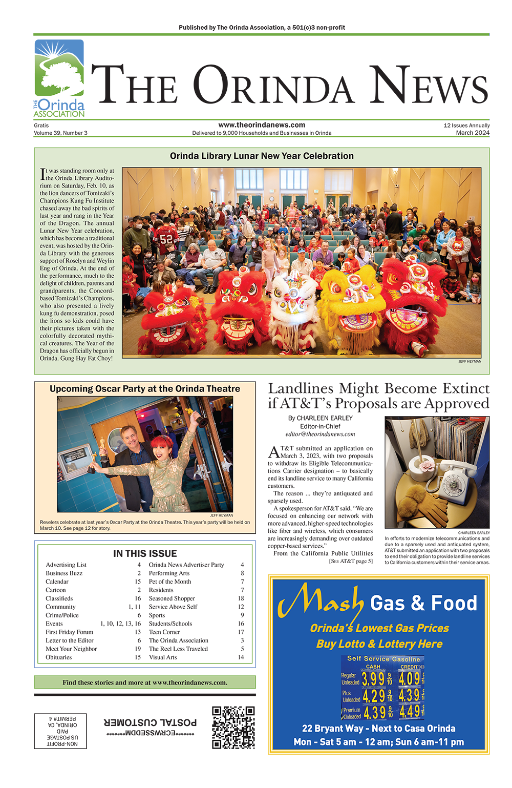 The Orinda News March 2024 cover | The Orinda News